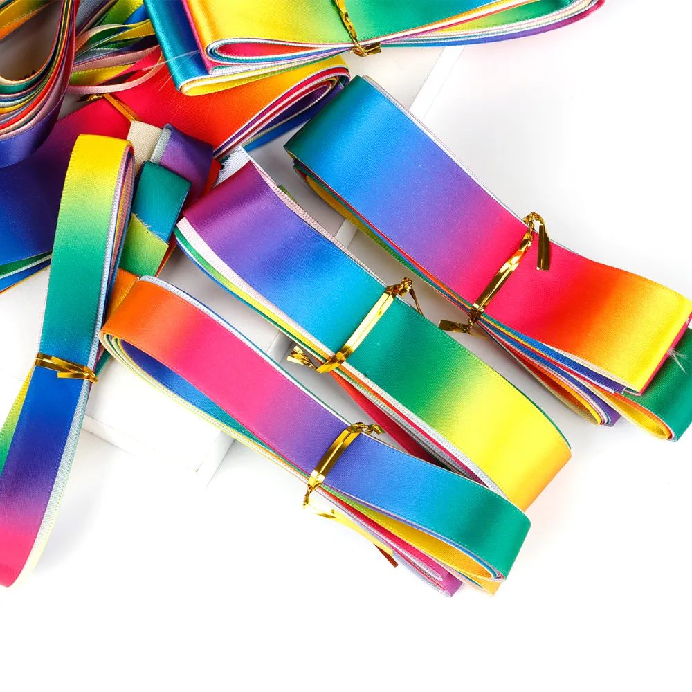 Nastro arcobaleno nastro di raso arcobaleno nastro di raso arcobaleno nastro  colorato per artigianato confezione regalo orgoglio decorazione festa di  compleanno