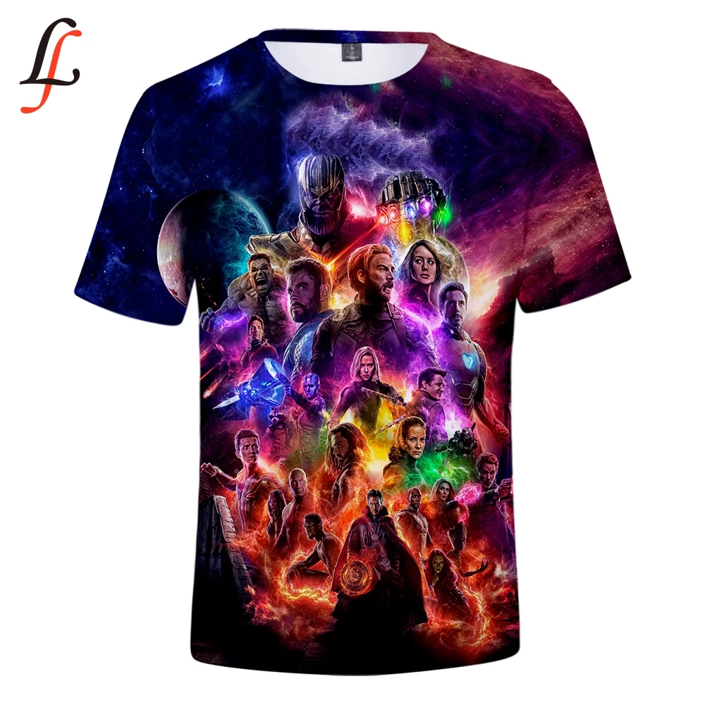 Мужская/женская футболка с 3D принтом Marvel Endgame коротким рукавом в стиле Харадзюку