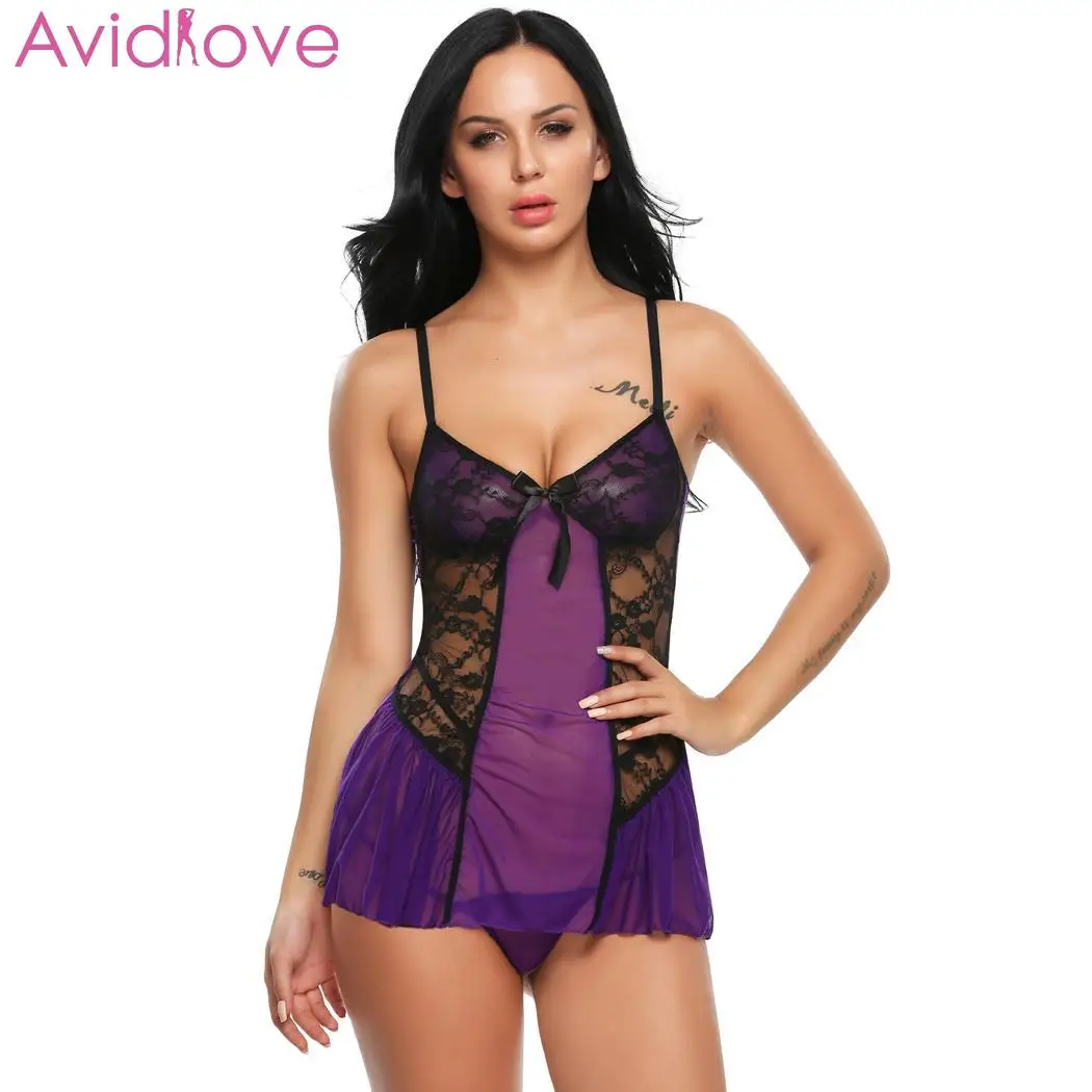 Женское нижнее белье Avidlove кружевное эротическое сексуальное в стиле babydoll ночное