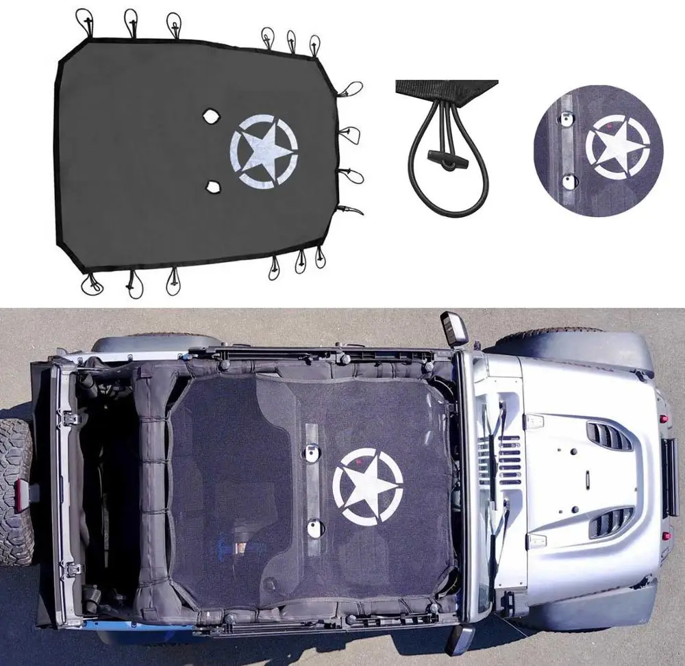 Bolaxin прочная верхняя часть одежды для путешествий козырек от солнца затеняющая сетка для крыши наклейка УФ Защита для Jeep Wrangler Неограниченное JK аксессуары - Цвет: For 4 door