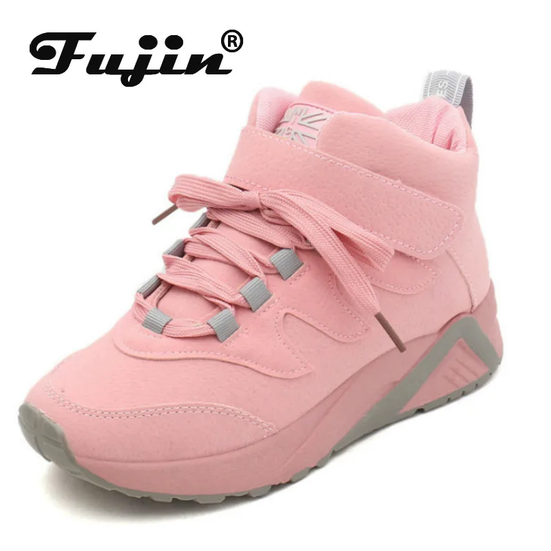 

Fujin Women Leisure Sneakers Dropshipping with Velvet High-top Shoes Winter To Keep Warm Students Causal Thicker Cotton Shoes