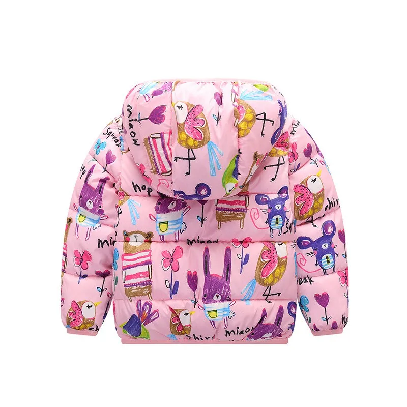 CROAL CHERIE  80-130cm Cartoon Graffiti Winter Coat For Girls Thick Cotton Baby Jacket For Girls Infant Overcoat Parkas  (8)