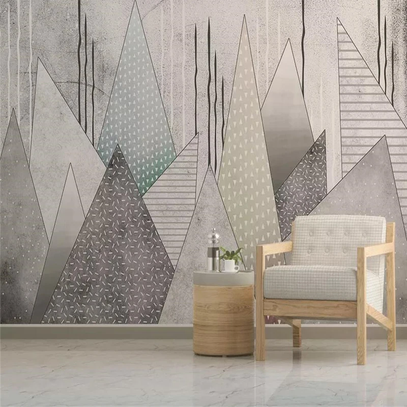 Decorative wallpaper Contemporary geometry triangle north Europe abstract individual backgroud wall | Обустройство дома