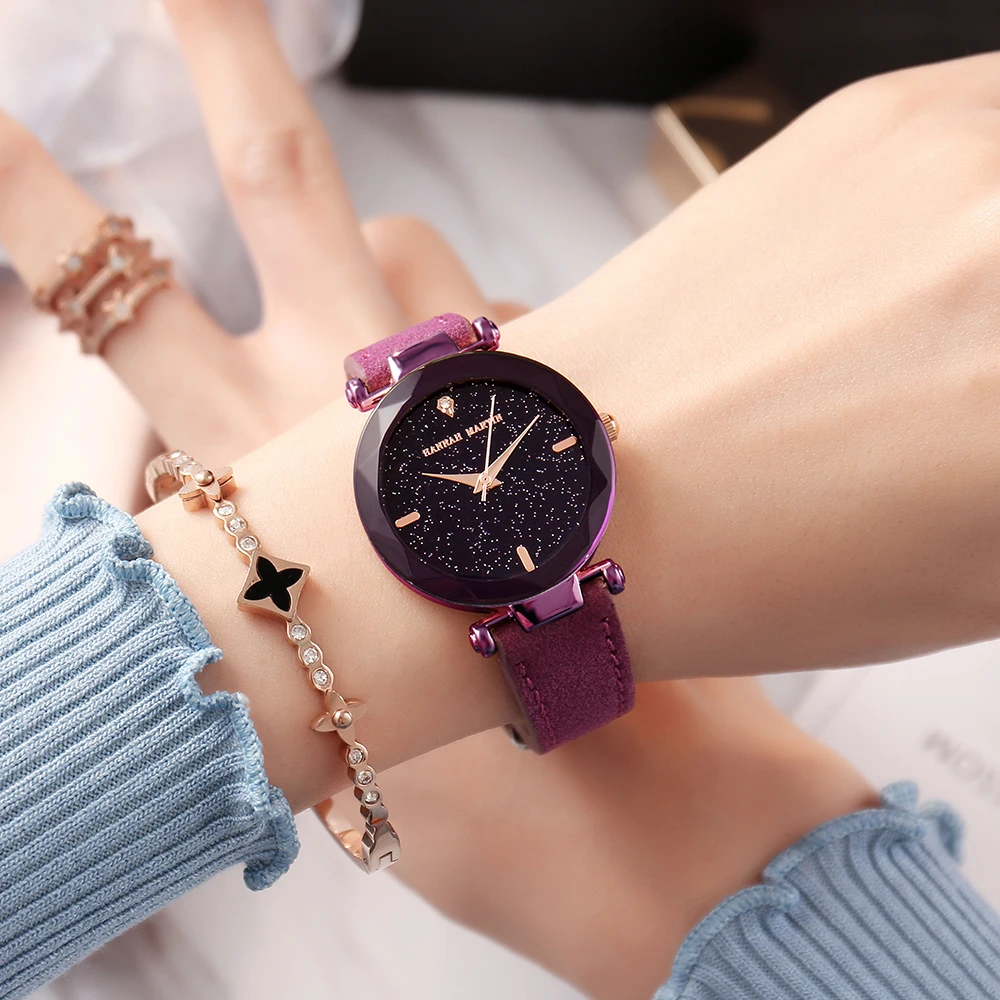 

Women Watches Minimalism Starry Leather Strap Watch Japan Movement Fashion Casual Female Wristwatch Waterproof Relogio Feminino