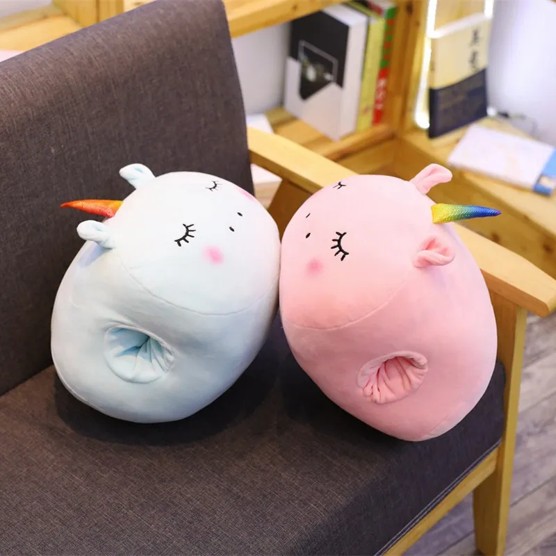  Newest Animals Plush Unicorn Pig Hamster Dinosaur Stuffed Warm handkerchief Plush Pillow toys for k