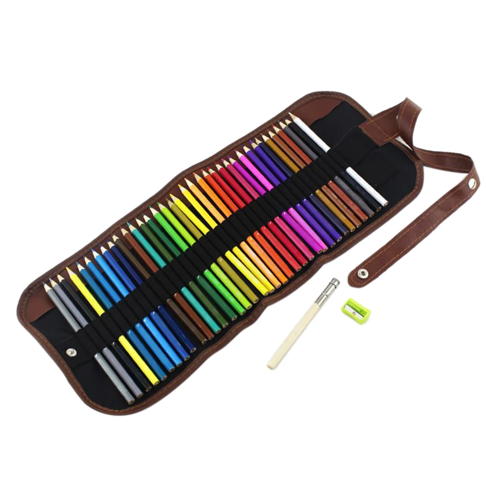 

With Sharpener Drawing InSoluable Professional School Colored Pencils Set Sketching Painting Oily Gifts Roll Up Art Supplies