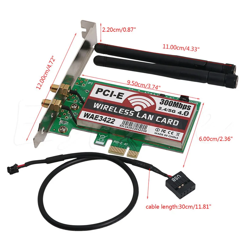 ANENG высококачественный двухдиапазонный Bluetooth 4,0 PCI-e PCI 300Mbps Express Card Сетевой Wlan WiFi адаптер