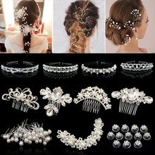 Flower Crystal Hair Clips Popular Wedding Bridal Pearl Rhinestone Pins Bridesmaid Hairwear Accessories for Women