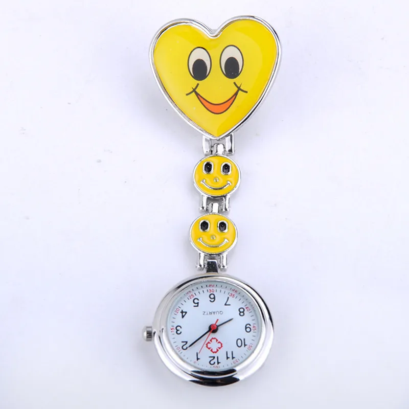 7 Colors Nurse Pocket watch Simple Mini Clock Lovely Heart Smile Face With Medical Nurses Quartz 3