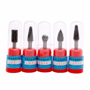 

5Pcs 1/4" Tungsten Carbide Burr Bit 6mm Rotary Cutter Files CNC Engraving Tool