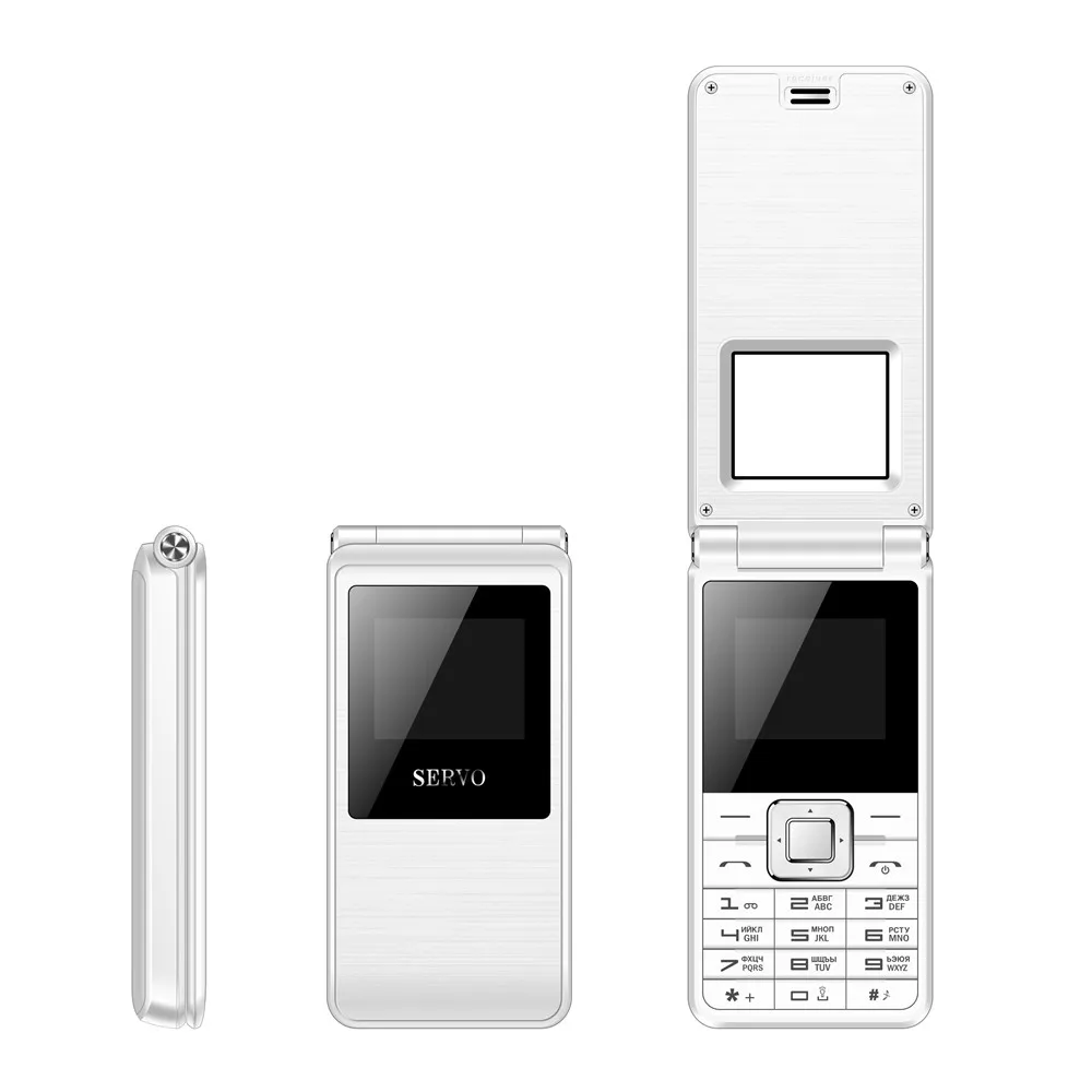 SERVO 2017 откидной телефон 1 77 &quot Spreadtrum6533 две SIM карты GSM вибрация снаружи FM радио