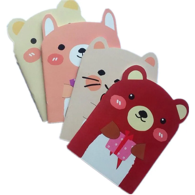 

1pcs/lot Cute Bear & Cat Animals Design Notebook Students Diy Mini Travel Diary Note Pad Message Memo A6 Book Girl Kawaii Gift