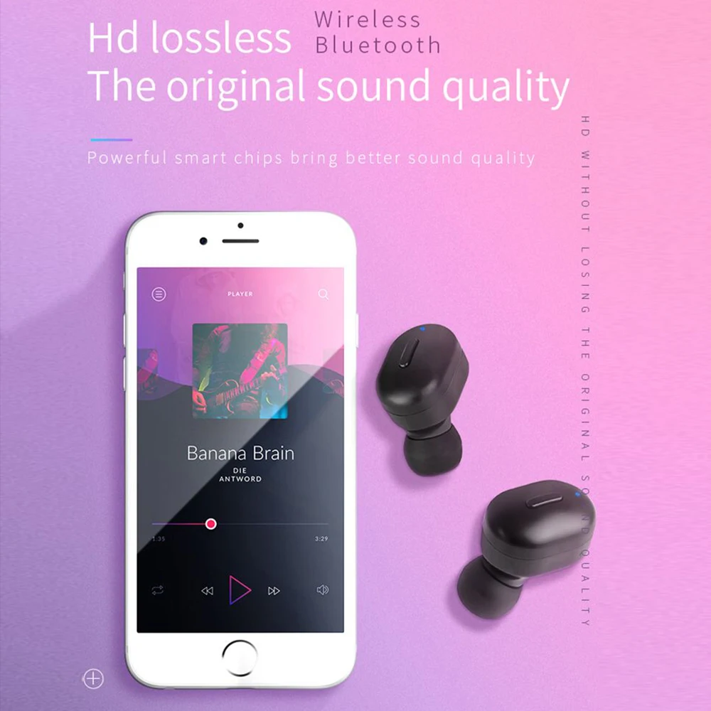 LAUMOX بلوتوث سماعة TWS T1 برو سماعة 5.0 سماعات لاسلكية 3D ستيريو يدوي مع مايكروفون سماعات للماء شحن مربع