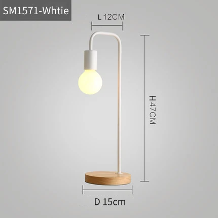 Скандинавская современная деревянная настольная лампа прикроватная тумбочка для спальни деревянные настольные лампы Muliticolor простые металлические настольные светильники декор комнаты Освещение E27 - Цвет абажура: Белый