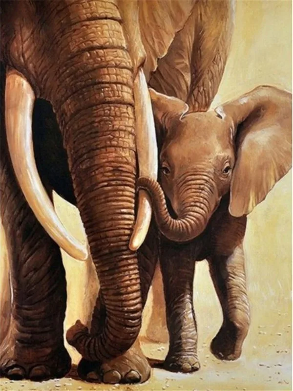 Алмазная картина Huacan Elephant, полная квадратная Алмазная вышивка, распродажа, животные, сделай сам, вышивка крестиком, стразы, мозаика, подарок - Цвет: Y5352