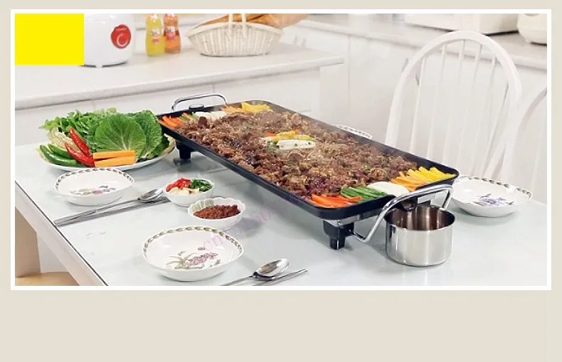 DMWD домашняя электрическая печь для обжарки, электрическая сковорода для выпечки, Корейская машина для барбекю, теппаняки, без дыма, с антипригарным горшком, для жарки