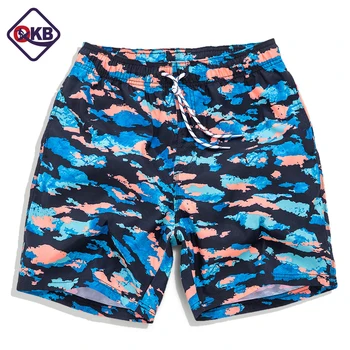 

QIKERBONG Men Beach Shorts Boxer Trunks Board Shorts Casual Bermuda Men's Swimwear Swimsuits 2017 New Fashion Quick Drying