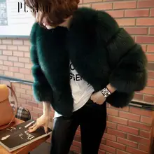Ptslan Fashion Women Genuine Fox Fur Coats Women Long Winter fur Coats And Jackets luxury female amazing Real Fur Overcoat