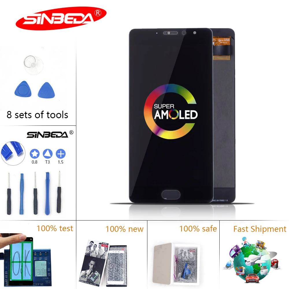 

5.7"Sinbeda AMOLED LCD For MEIZU Pro 7 Plus Display Touch Screen Digitizer For Meizu Pro7 Plus LCD Replacement with Frame Parts