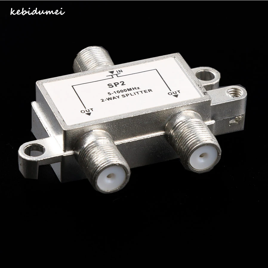 

kebidumei 2 Way 5-1000MHz F Type Satellite/Antenna/Cable TV Splitter Distributor Wholesale Newest