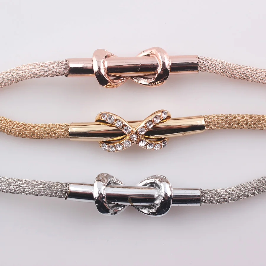 Magnetic Clasp Infinity Bracelets for Women Gold Color Snake Chain Bracelet Female Crystal Jewelry