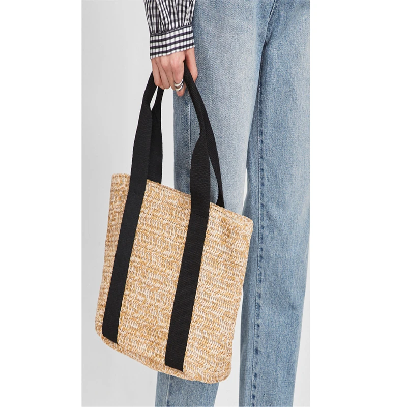 Duopindun Bolsas Модные женские пляжные сумки из натуральной высококачественной плетеная солома сумки из ротанга корзина на плечо кошелек, дамская сумочка