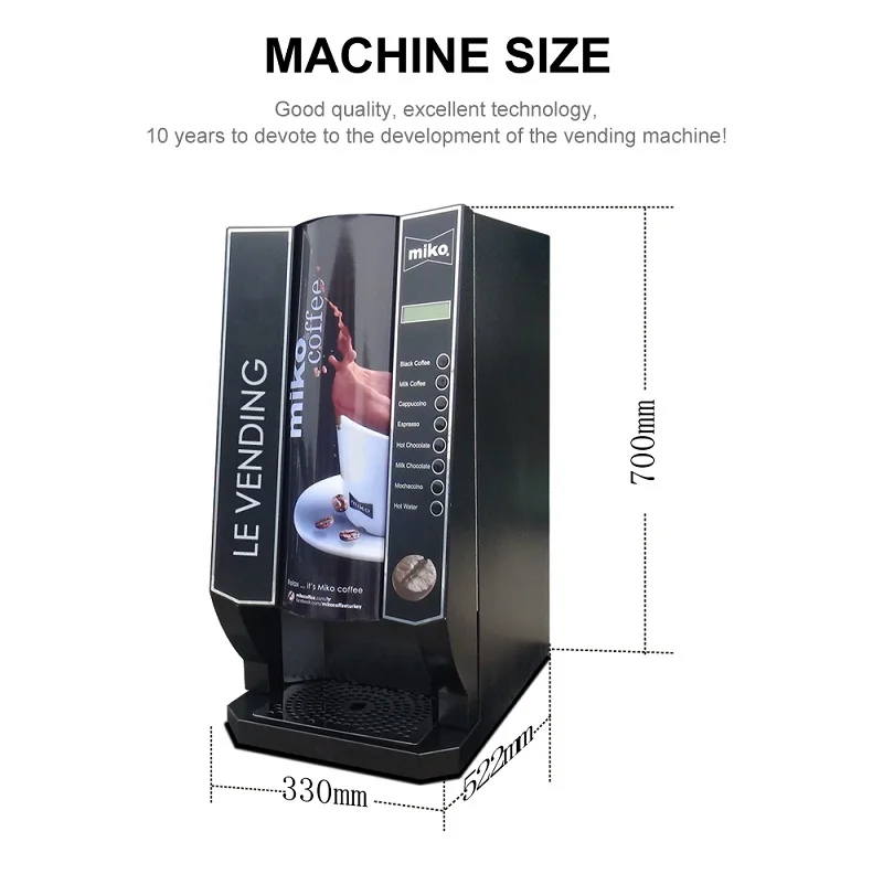 Распродажа кофейного цвета торговый автомат/делая машину 7 горячих смешанных напитков и 1 горячей воды с дверью к двери обслуживание