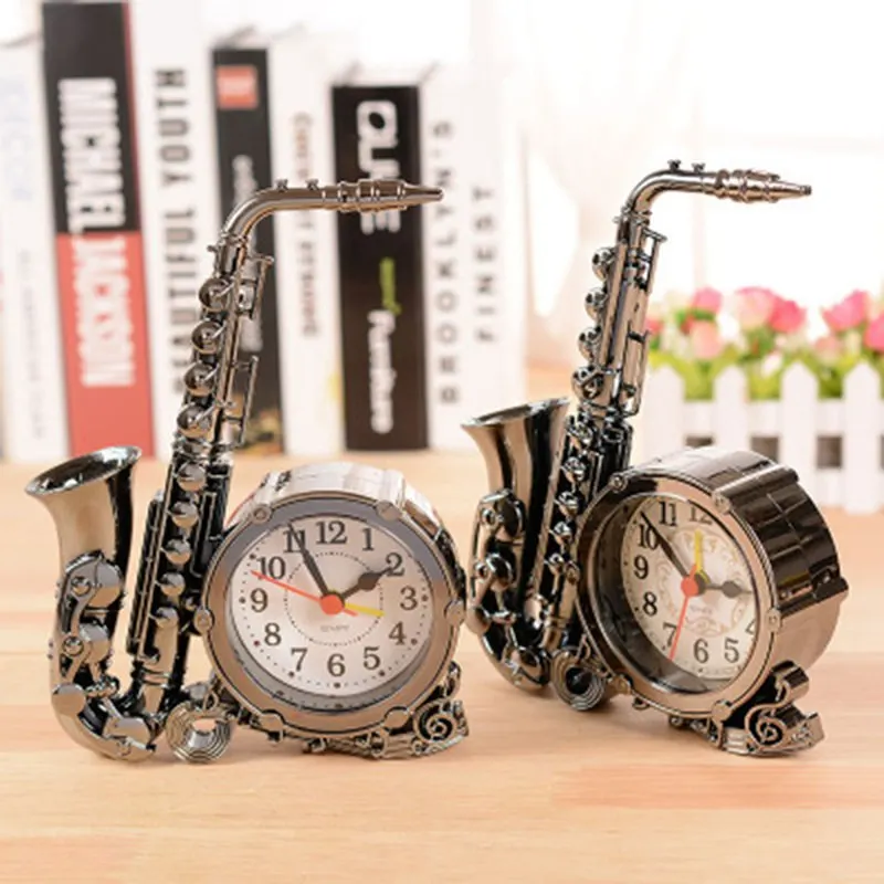 

Creative Saxophone Modeling Alarm Clock Vintage Digital Clock Number Kid Student Desk Table Alarm Clock Gifts Home Decor