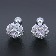 Классические танцевальные серьги-гвоздики из белого камня, серьги-гвоздики из нержавеющей стали для женщин и мужчин, модные новые популярные ювелирные изделия для пирсинга