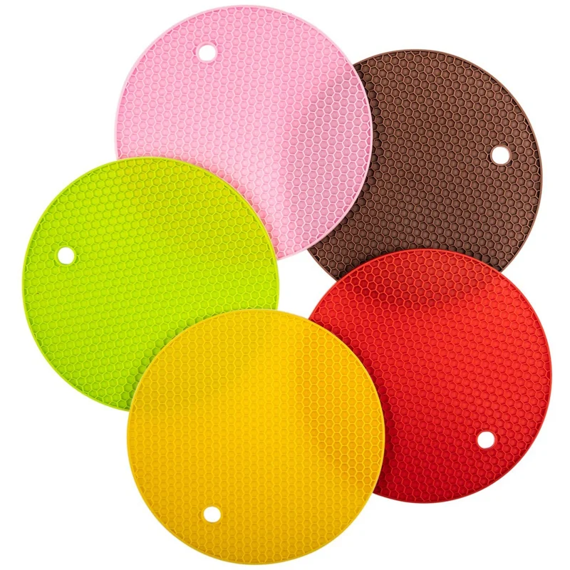 

Silicone Pot Holder and Oven Mitts,Multipurpose Non-Slip Insulation Honeycomb Rubber Hot Pads Trivet,Heat Resistant Antislip P