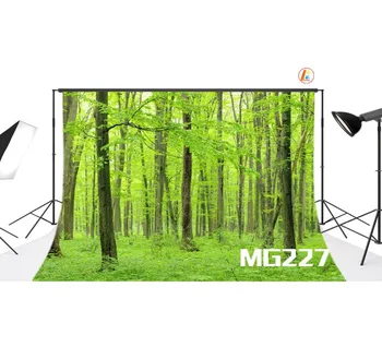 

Green Spring Forest Polyester Backdrop Decor Background Photography Studio Props Photographic Photo Seamless Washable No Crease