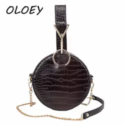 2019 маленькая круглая сумка, сумка на запястье, роскошная женская сумка с крокодиловым узором, женская сумка на плечо, сумка мессенджер на