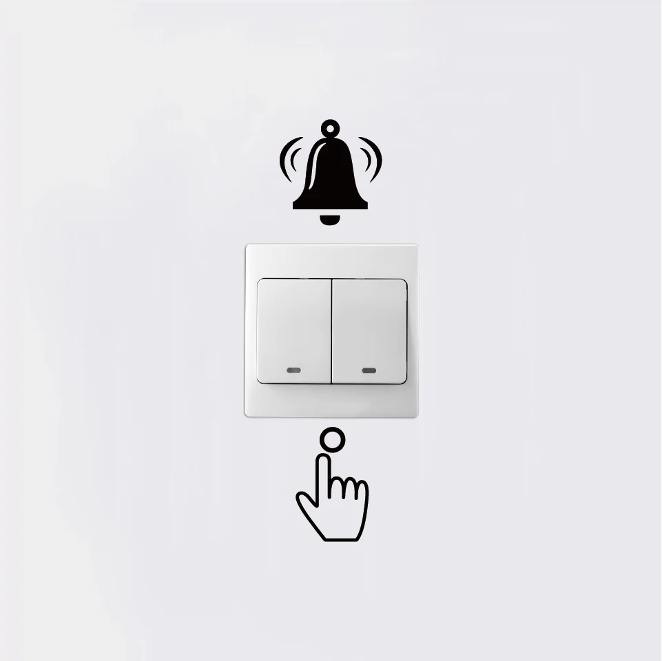 Кольцо колокольчик виниловый стикер для переключателя Забавный мультфильм дверной проем вход колокольчик знак стикер стены s домашний декор