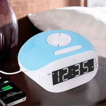 

USB Electronic Bedside Audio input Radio LED Radio Alarm Clock Digital Screen Dual Alarm Desktop Display Charge