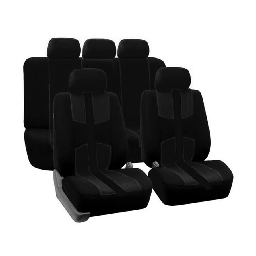 

9 pcs Universal Black Auto Seat Cover Protector Cushion For Four Seasons Car Truck Suv Interior Accessories Styling