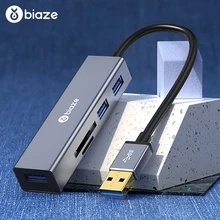 Biaze usb-хаб 3,0 высокоскоростной 3 порта разветвитель usb-хаб адаптер SD карта TF кард-ридер для ПК ноутбук USB 3,0 концентратор