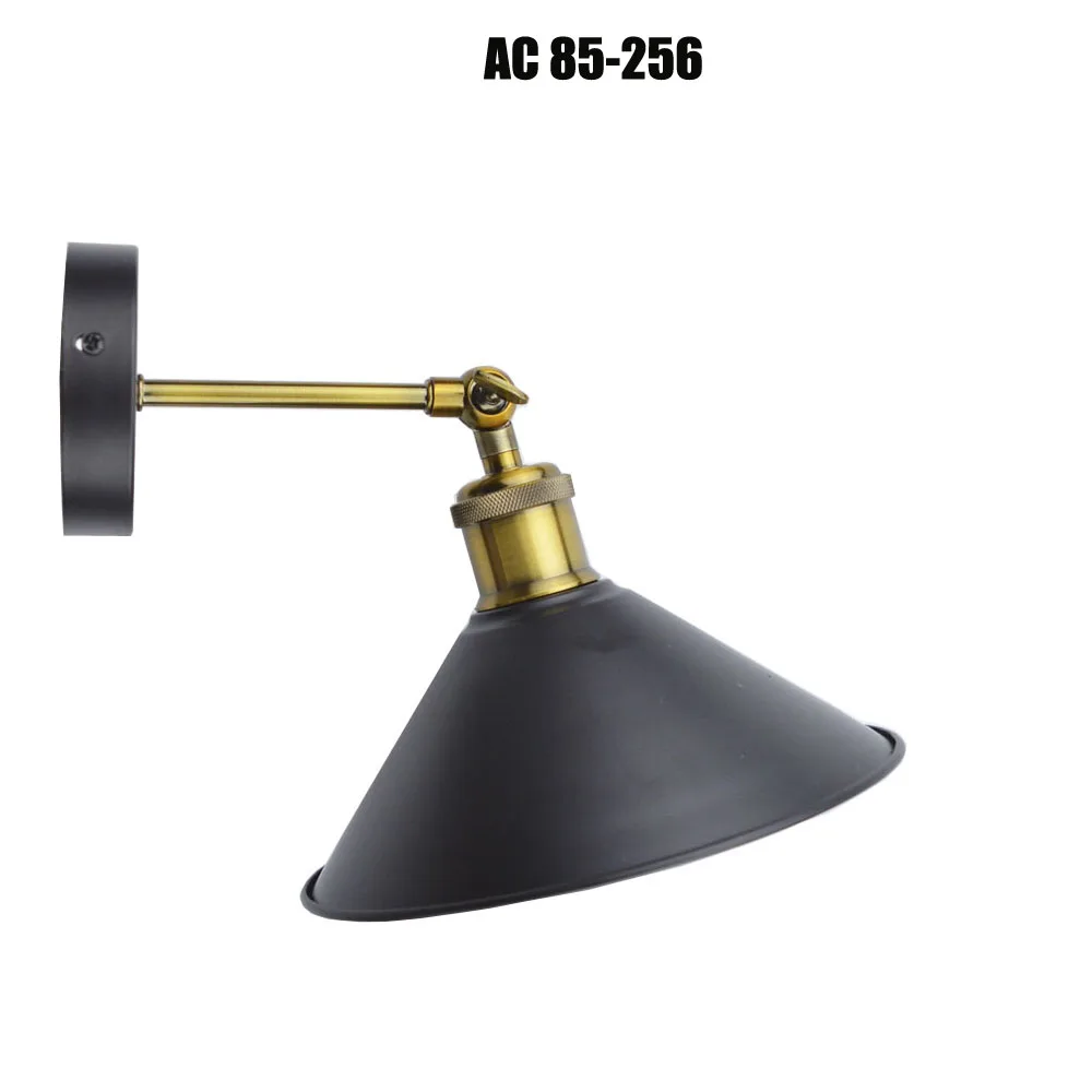 

GLW Hallway Corridor Wall Lamp Iron Art Vintage Black Shade Loft Home Cage Lighting Indoor Retro Aisle Lights Sconce Industrial