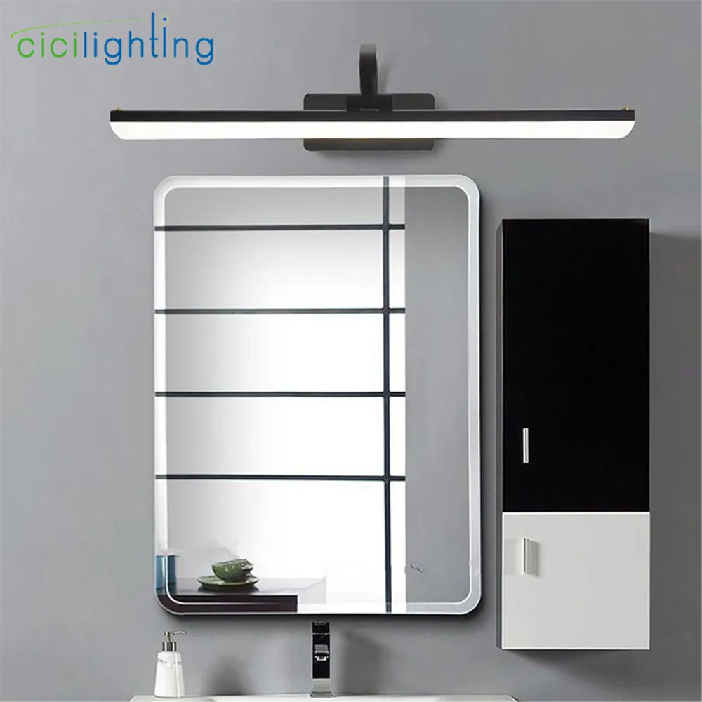 L43cm L57cm L71cm Nordic Europe Black светодиодный светильник для шкафа металлический зеркала