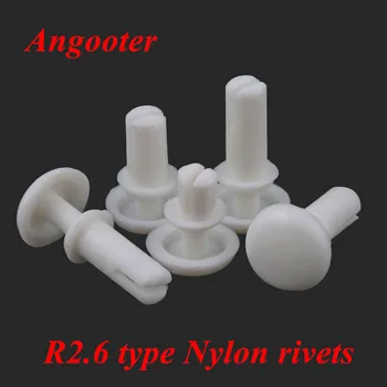 

100pcs R2632 R2642 R2648 R2655 R2664 R2672 R2.6 Type Nylon Rivets for PC Board Pass Plastic Card Buckle Rivets fastener