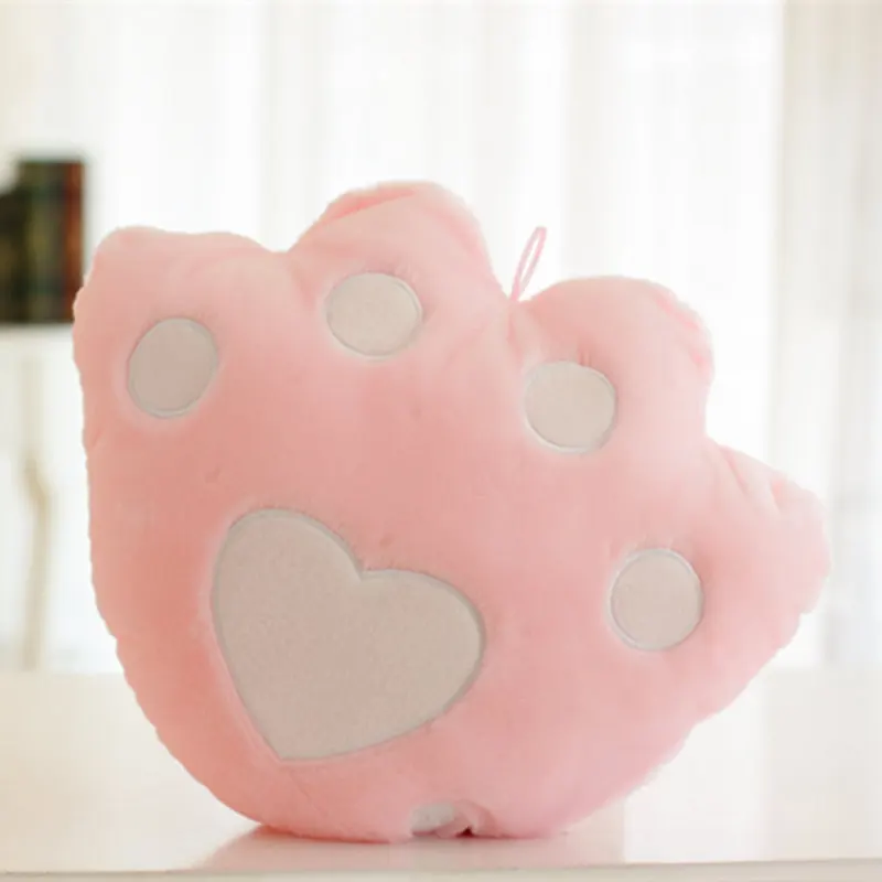 1 шт. 40 см* 32 см Kawaii светодиодный медвежьей лапой плюшевая подушка светящийся яркий Подушки Подарки для любимых игрушки на день рождения - Цвет: pink