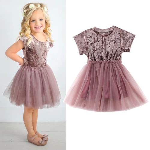 girls purple velvet dress