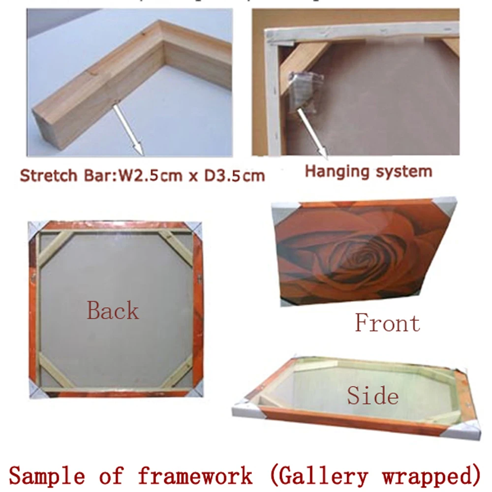 

Gallery wrapped Stretcher bar Framework for oil painting and canvas prints decoration