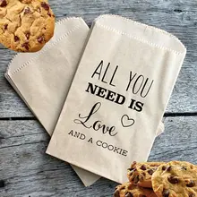 Заказное имя все, что вам нужно, это любовь и печенье Свадьба попкорн конфеты буфет Сумки на день рождения хлебобулочные пакеты