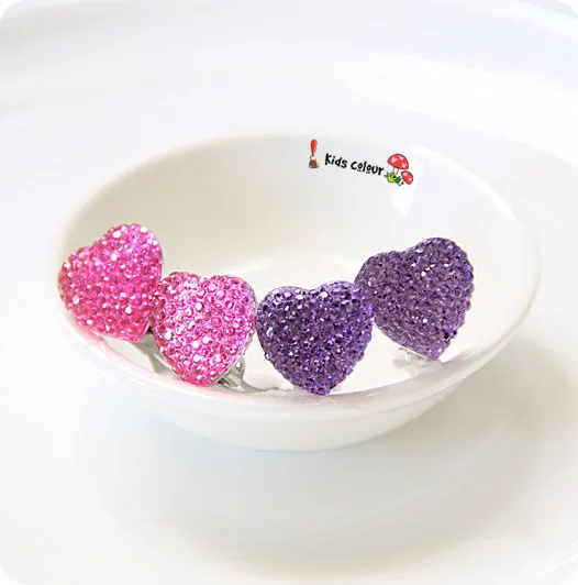 

720 New Arrival Cute Heart Ear Clips Children Clip Earrings Girl Resin Ear Clips FD956