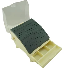CE New Dental Bur Holder 142 Burs Block Station with Pull out Drawer Bur Holder