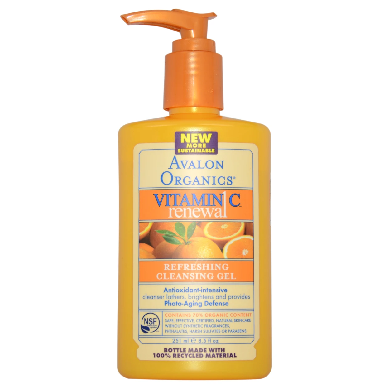 Organics Vitamin C Refreshing Cleansing Gel by Avalon for Unisex - 8.5 oz Gel