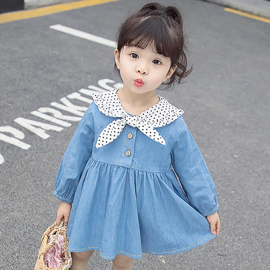 

Denim Dress For Baby Girls Infant Girls Dress Spring Toddler Kids Dress 1 2 3 4 5 Years Clothing For Girls Teen Child Costume