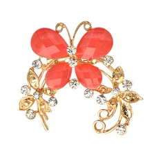 2018 New Fashion brooch clear Crystal Rhinestone Nice Plated Pins butterfly Brooches Pin Jewelry Women Brooches wholesale