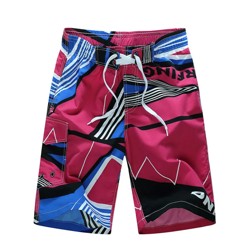 Новые летние быстросохнущие плавки, Модные Цветные Лоскутные мужские пляжные шорты с принтом, повседневные пляжные шорты больших размеров