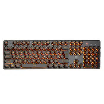 

Steampunk Retro Keycap USB Wired Glowing Backlit Gaming Mechanical Keyboard 104 Keys Keypad for Laptop Computer PC Desktop